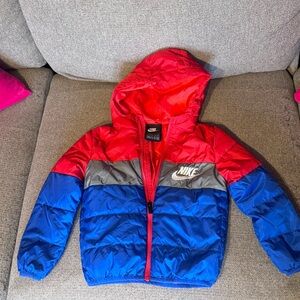 Nike Kids Puffer Jacket - Red, Blue, Gray